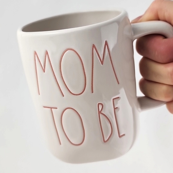 ⭐️2/ $50⭐️ Rae Dunn Artisan Collection White Mug Coffee Pink Letters  MOM TO BE - Picture 7 of 12